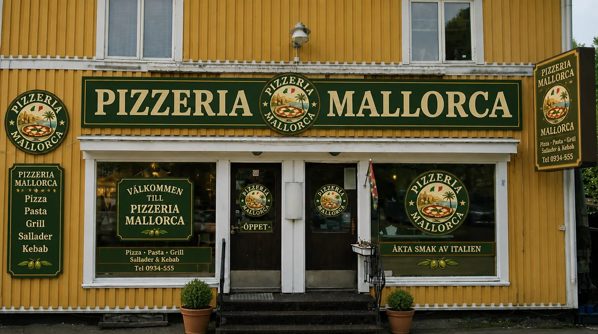 Konceptförslag: ny fasad och skyltning för Pizzeria Mallorca